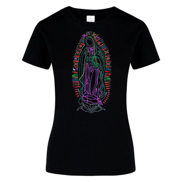 Playeras de la virgen de Guadalupe diseño contornos
