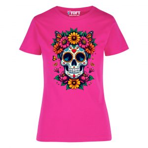 Playera Calavera Floral de Azúcar