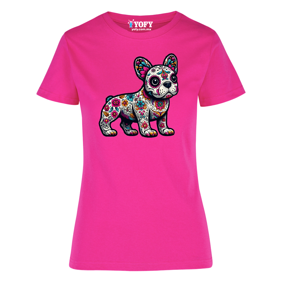 Playera Bulldog Francés "Calavera de Azúcar"