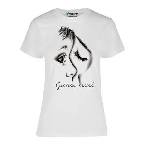 Playera Blanca de Dama "Gracias mamá"