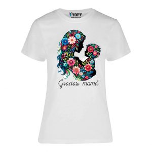 Playera para Dama-Madre e Hijo y flores - Marca Yofy